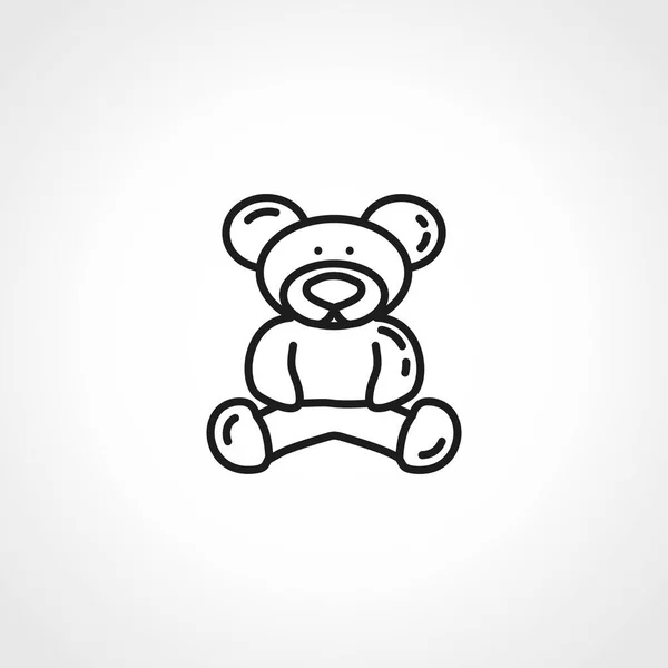 Teddybär Plüschtier Linie Symbol Teddybär Ikone — Stockvektor
