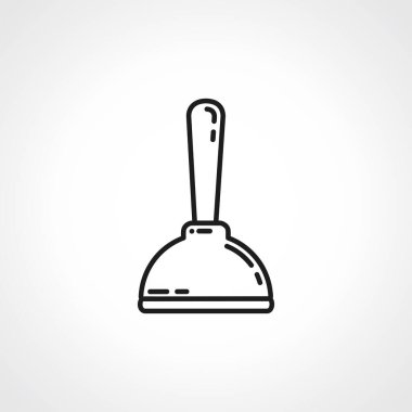 Tesisat pompası ikonu. lavabo açıcı doğrusal simgesi.