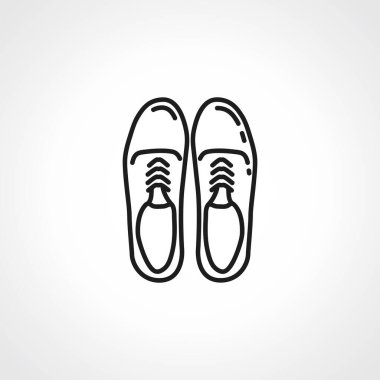 Spor ayakkabı çizgisi ikonu. Koşu ayakkabıları taslak simgesi.
