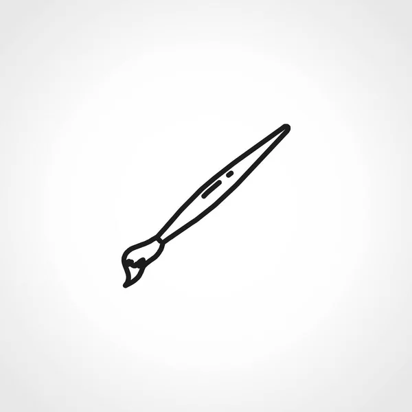 Значок Линии Кисти Значок Контура Художественной Кисти — стоковый вектор