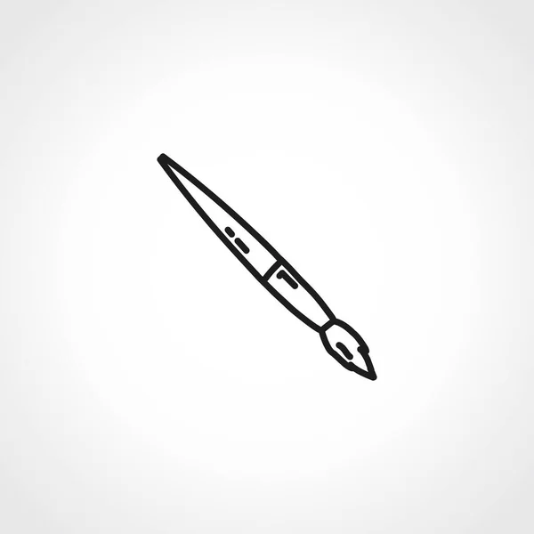Fırça Çizgisi Simgesini Boya Sanatsal Boya Fırçası Taslak Simgesi — Stok Vektör