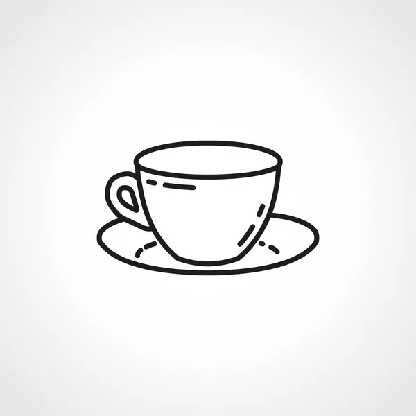 Cup Coffee Icon Cup Hot Drink Linear Icon — Stock Vector