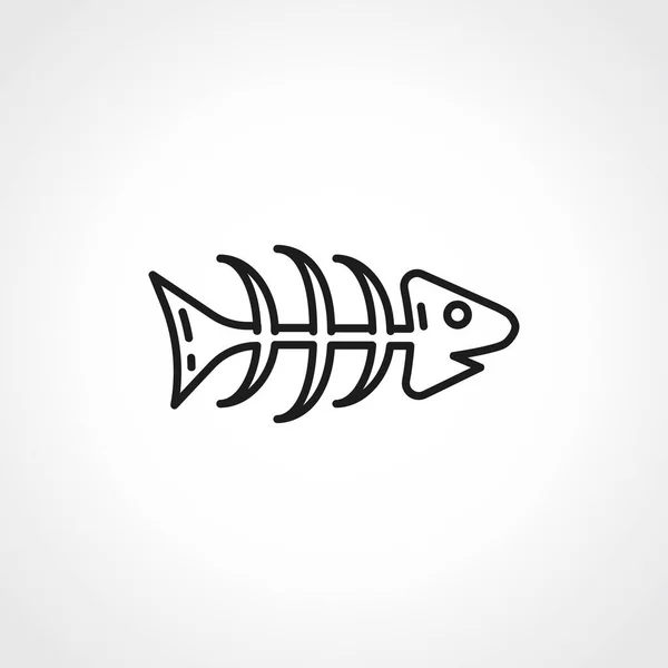 Fish Bone Line Icon Fish Bone Linear Icon — Stock Vector