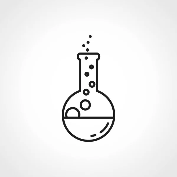 Склянка Вектор Тонка Лінія Піктограма Лабораторна Лінійна Іконка Колби — стоковий вектор