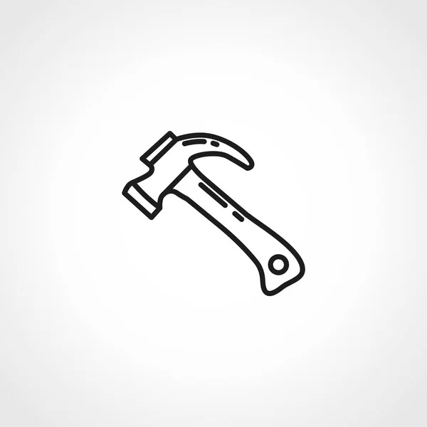 Hammer Linie Symbol Reparatur Hammer Lineare Symbol — Stockvektor