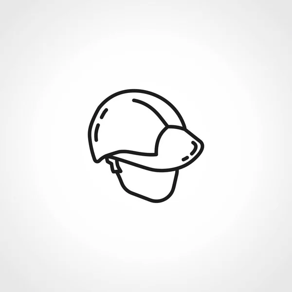 Значок Линии Шлема Безопасности Строительстве Линейный Значок Защитного Шлема — стоковый вектор