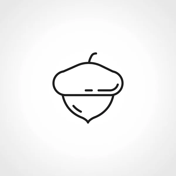 Ikon Garis Acorn Thanksgiving Dan Biji Ikon Linier Kacang Oak - Stok Vektor