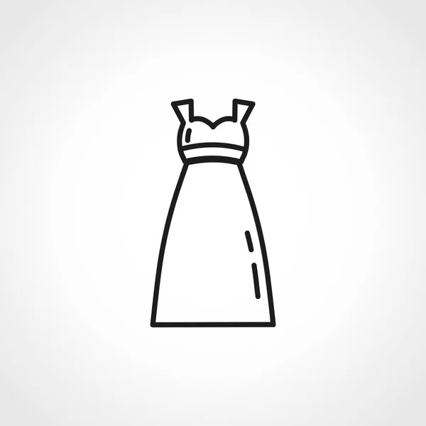 女性のワンピースラインのアイコン 女性のドレスウェブ線形アイコン — ストックベクタ