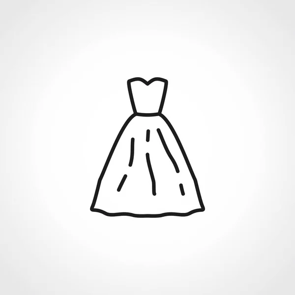 女性のワンピースラインのアイコン 女性のドレスウェブ線形アイコン — ストックベクタ