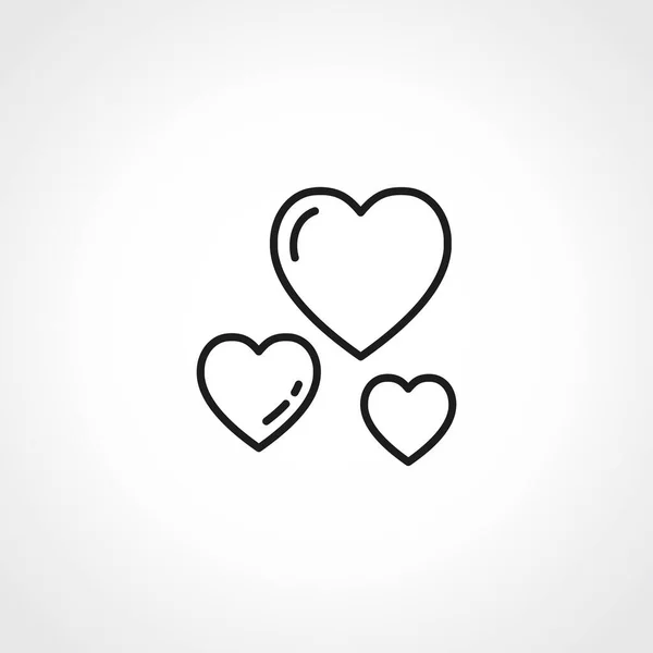 Ícone Linha Coração Corações Amor Web Linear Ícone — Vetor de Stock