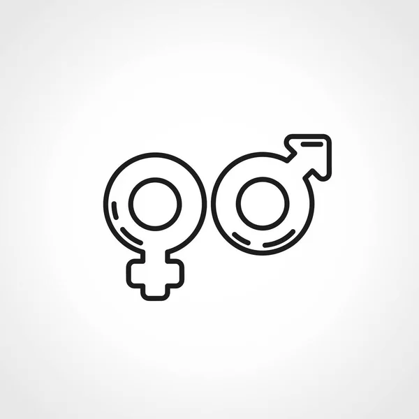 Gender Sign Line Icon Female Male Gender Sign Web Linear — Stock Vector