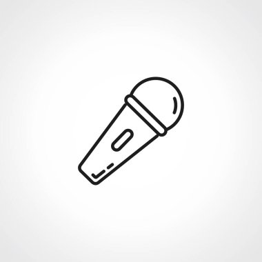 Mikrofon hattı simgesi. Mikrofon ağ doğrusal simgesi.