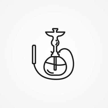 Nargile çizgisi simgesi, shisha ağ doğrusal simgesi.