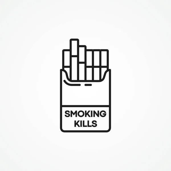 Zigarettenschachtel Lineares Symbol Für Zigarettenschachteln — Stockvektor