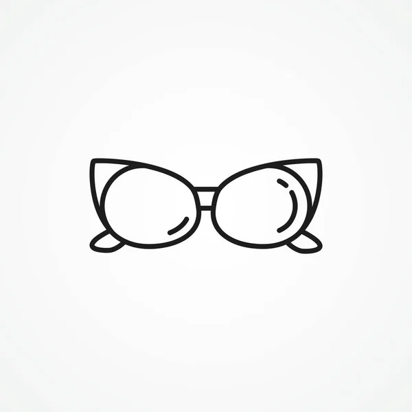 Female Glasses Line Icon Woman Cat Eye Glasses Line Icon — Stock Vector