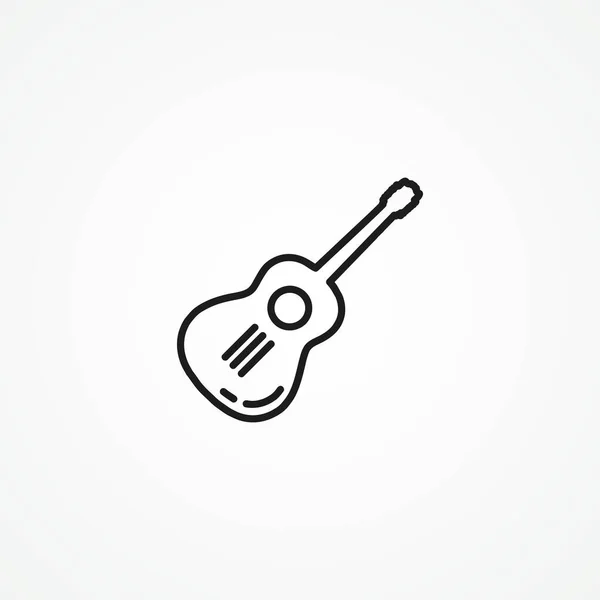 Піктограма Гітарної Лінії Класична Гітарна Веб Лінійна Іконка — стоковий вектор