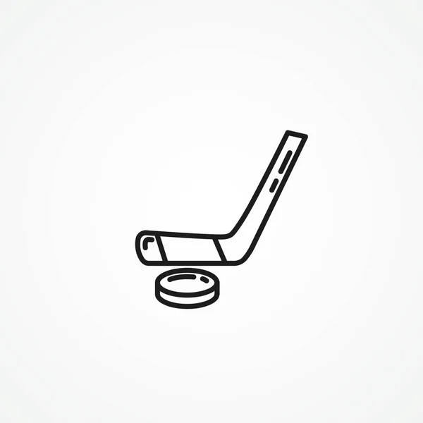 Hockey Stick Puck Line Icon Hockey Web Linear Icon — Stock Vector