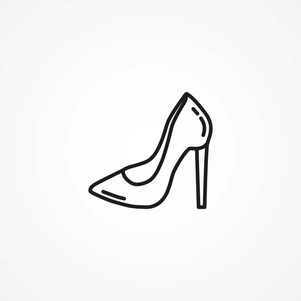 Жіноча Лінія Яти Значок Жіноче Взуття Високих Підборах Значок Лінії — стоковий вектор