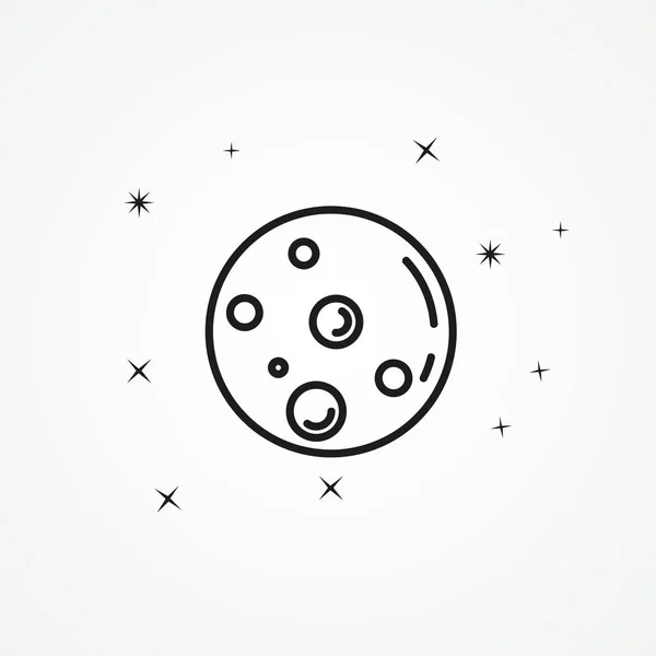 Иконка Линии Луны Линейная Иконка — стоковый вектор