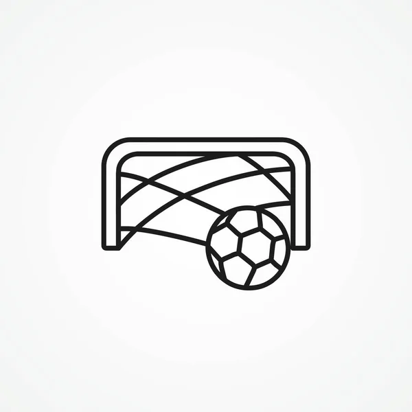 Football Soccer Ball Goal Came Gate Line Icon Ball Goal — Stock Vector