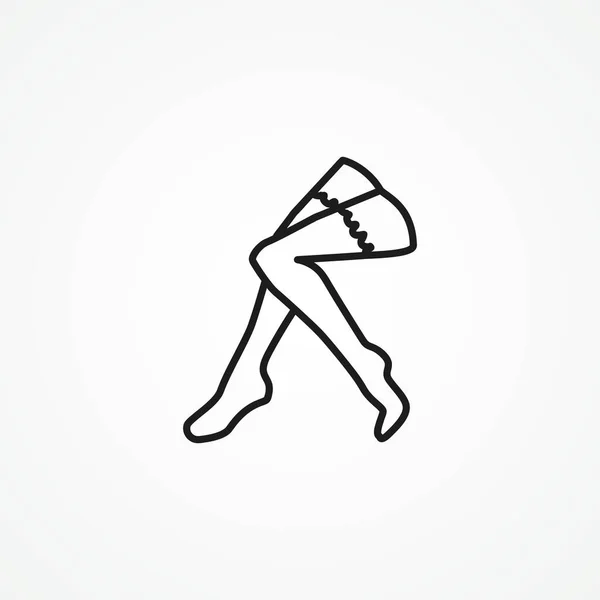 Жіночі Ноги Значку Лінії Колготок Жінка Ноги Веб Лінійна Іконка — стоковий вектор