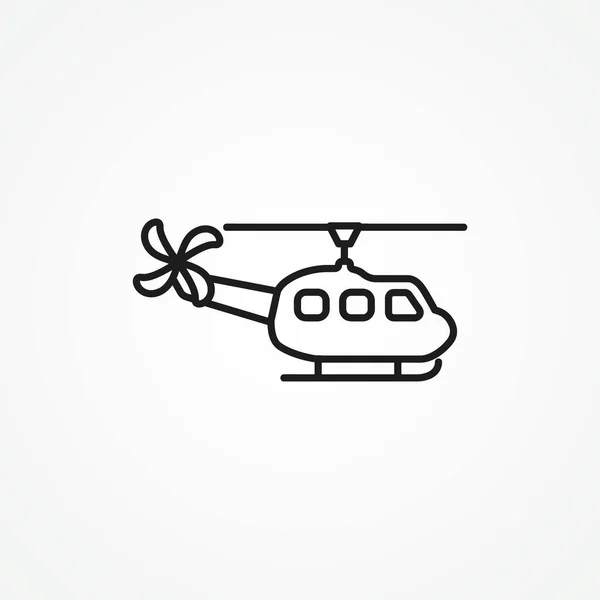 Helikopter Lijn Icoon Pictogram Helikopterontwerp — Stockvector