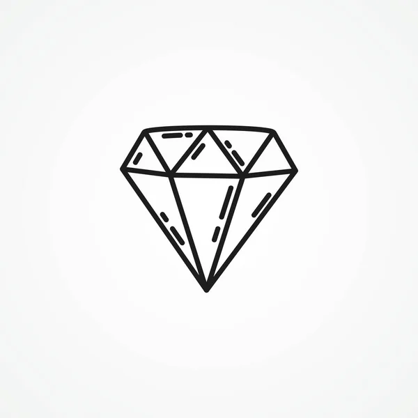 Icono Línea Diamante Icono Contorno Diamante — Archivo Imágenes Vectoriales