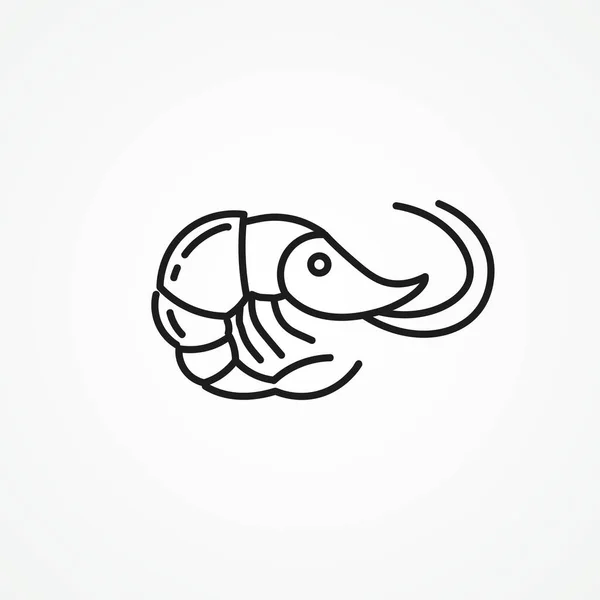 Shrimp Line Symbol Shrimp Outline Ikone — Stockvektor