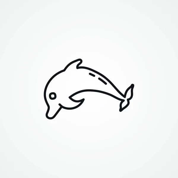 海豚线图标 海豚轮廓图标 — 图库矢量图片