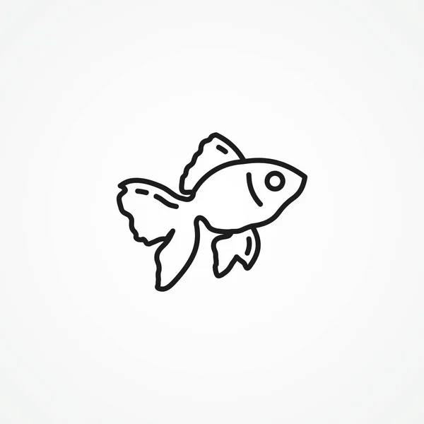 Значок Рибної Лінії Значок Контуру Екзотичної Риби — стоковий вектор