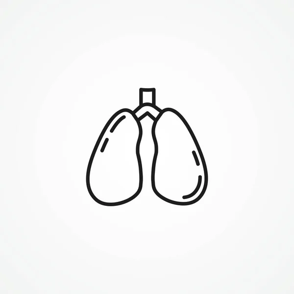 Tüdő Ikon Légzés Lineáris Jel Tüdő Vázlat Ikon — Stock Vector