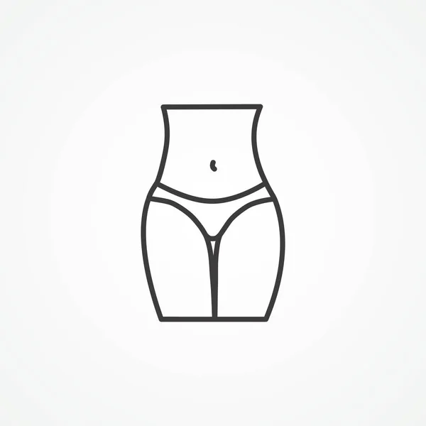 Kvinnlig Midjelinje Ikon Smal Buk Kontur Ikon — Stock vektor