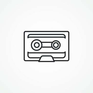 ses kaset hattı simgesi. ses teybi dış hat simgesi.