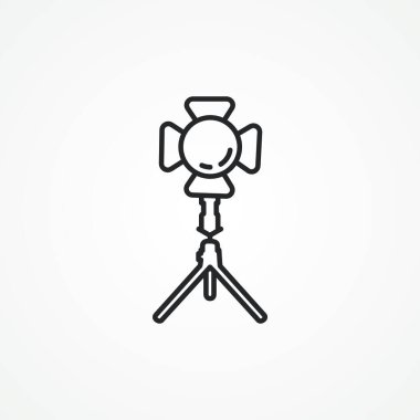 Spotlight çizgi simgesi. Stüdyo ışıkları ana hatları simgesi.