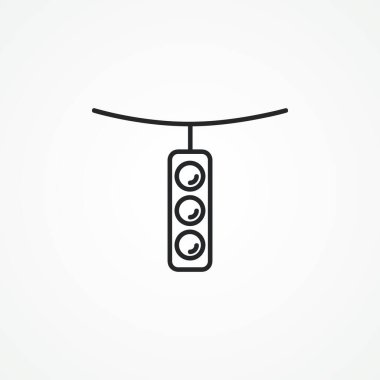 Trafik ışığı çizgisi simgesi. Trafik ışıkları ana hatları simgesi.