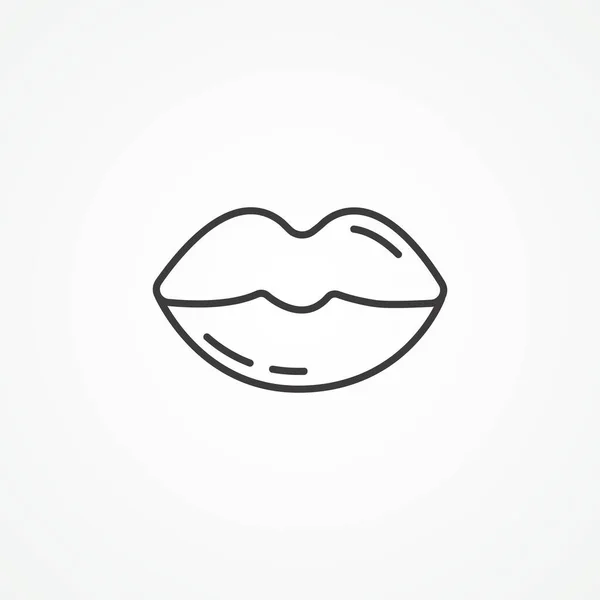 Lippenstift Symbol Weibliche Lippen Umreißen Ikone — Stockvektor