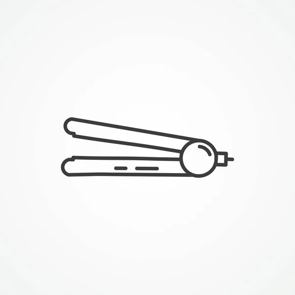Haarglätter Linie Symbol Ikone Für Haarglätter — Stockvektor