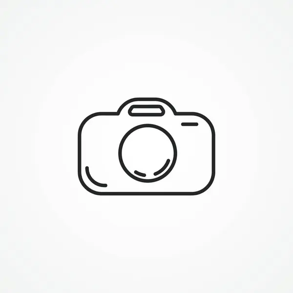 Photo Camera Line Icon Photo Camera Outline Icon — Stock Vector