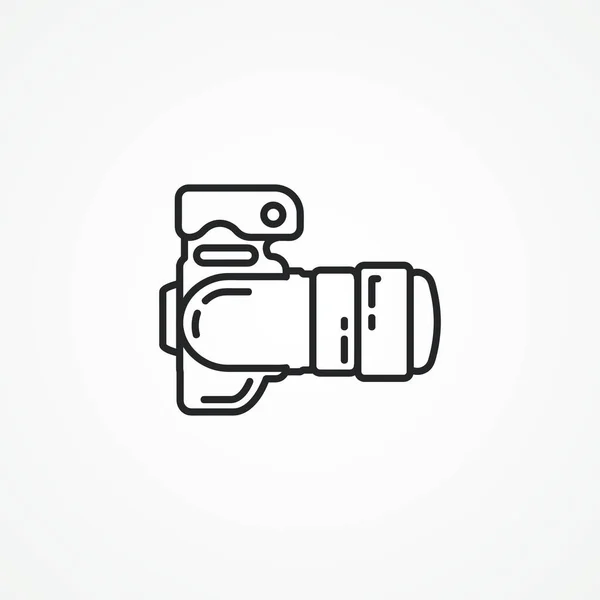 Иконка Линии Фотокамеры Иконка Профессиональной Цифровой Фотокамеры — стоковый вектор