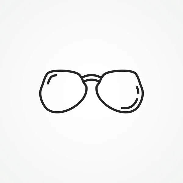 Ikona Linii Okularów Ikona Okularów Przeciwsłonecznych — Wektor stockowy