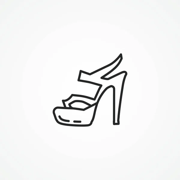 Значок Жіночої Лінії Яти Жіноче Взуття Високих Підборах Значок Контуру — стоковий вектор