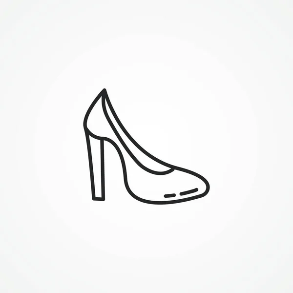 Ícone Linha Calcanhar Mulher Sapatos Salto Alto Feminino Ícone Esboço — Vetor de Stock