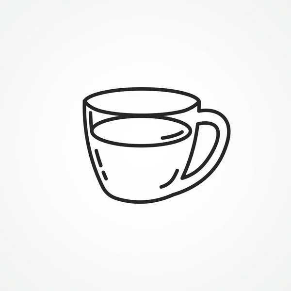 Чашка Иконы Кофейной Линии Чашка Иконки Контура Кофе — стоковый вектор