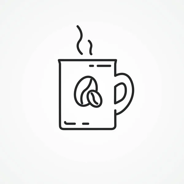 Чашка Иконы Кофейной Линии Чашка Иконки Контура Кофе — стоковый вектор