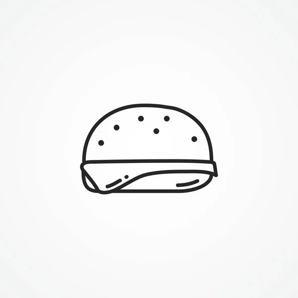 Значок Линии Бургеров Линейный Значок Гамбургера — стоковый вектор