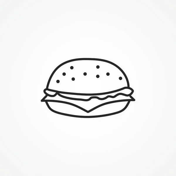 Burger Line Symbol Hamburger Linearsymbol — Stockvektor