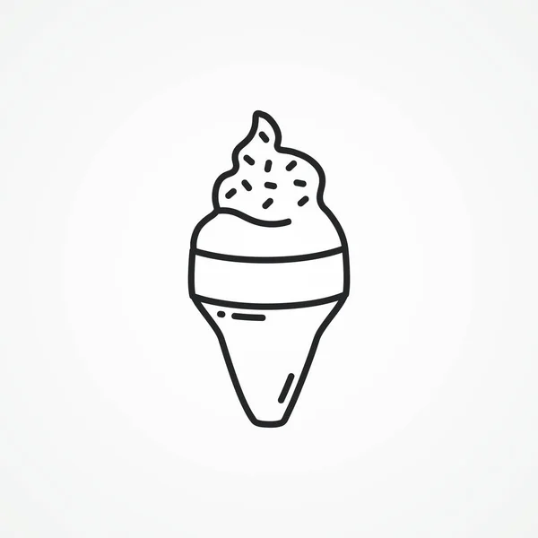 Ice Cream Cone Line Icon Ice Cream Cone Line Icon — Stock Vector