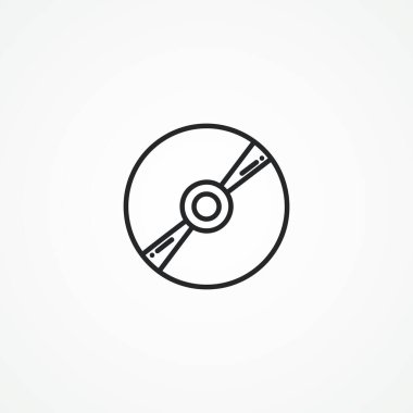 CD disk çizgisi simgesi. Lazer disk, CD CD, DVD simgesi simgesi.