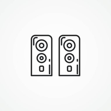 Hoparlör hattı simgesi. Müzik hoparlörleri satır simgesi.