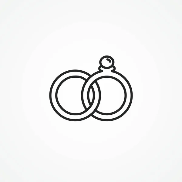 结婚戒指线图标 结婚戒指网页图标 — 图库矢量图片